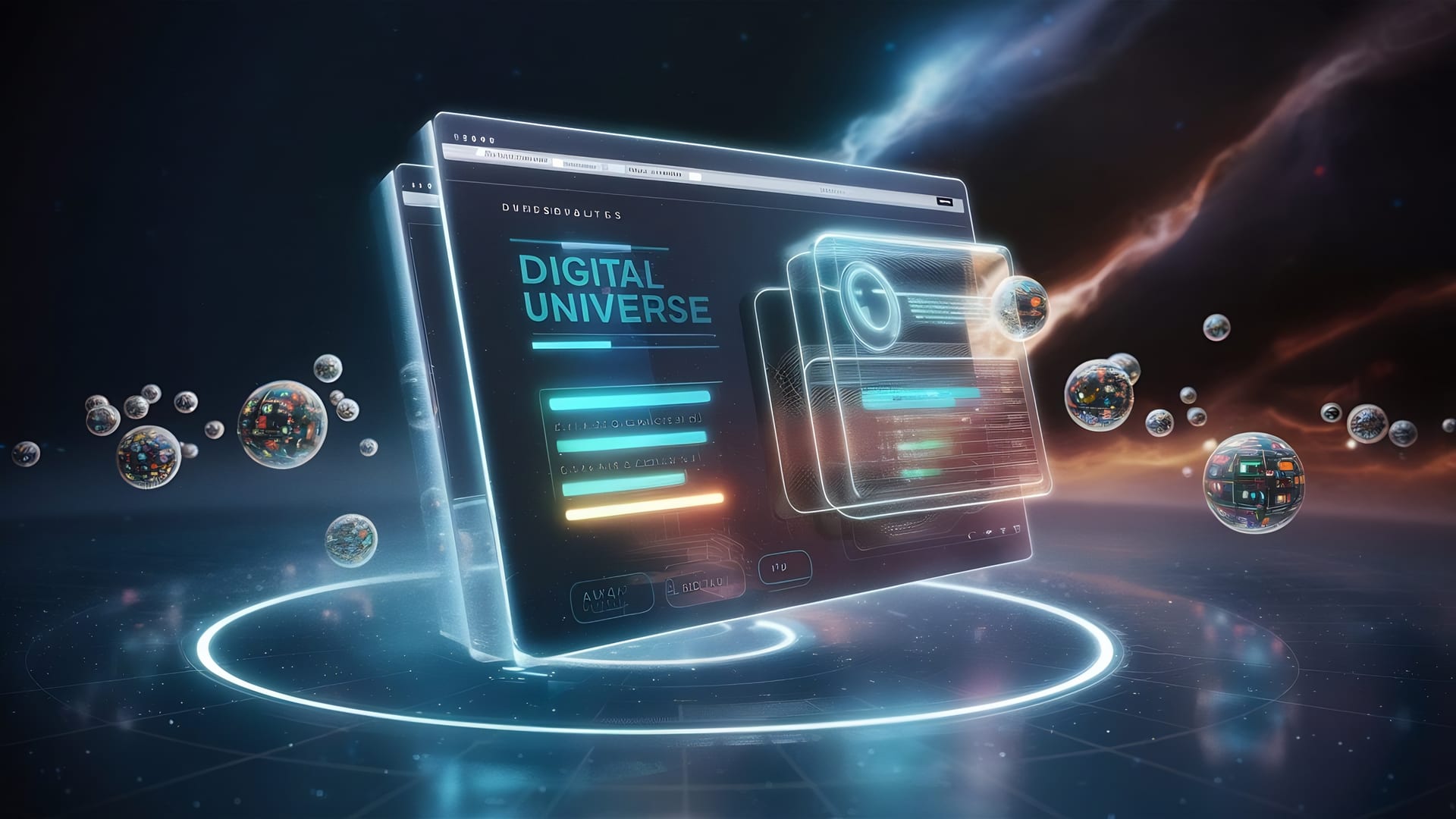 Portfolio overview — tablet showing design work on a marble desk.